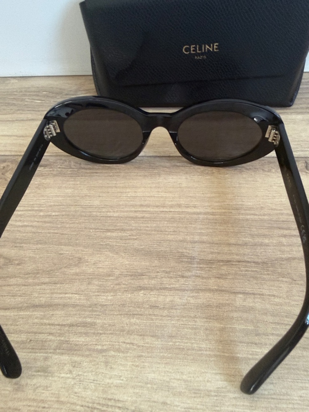 Celine Black Oval Cat-Eye Women's Sunglasses - Picture 5 of 6